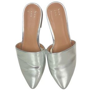 A NEW DAY Silver Slip-on Mules Slides - Size 6
